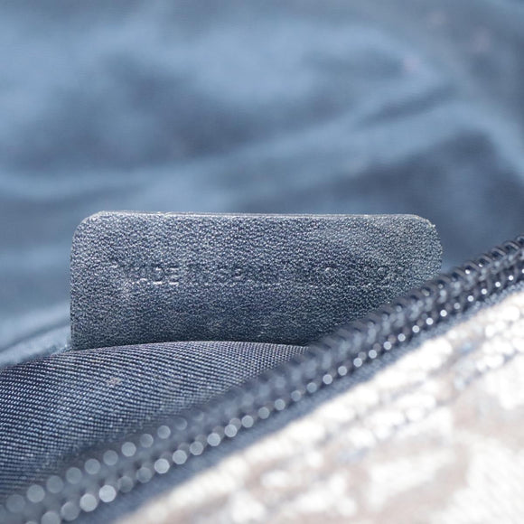 Christian Dior Trotter Canvas Saddle Pouch Navy Gold Auth 101852