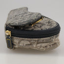 Christian Dior Trotter Canvas Saddle Pouch Navy Gold Auth 101852-3
