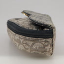 Christian Dior Trotter Canvas Saddle Pouch Navy Gold Auth 101852-4