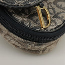 Christian Dior Trotter Canvas Saddle Pouch Navy Gold Auth 101852-14