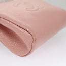 CHANEL Pouch Caviar Skin Pink Gold CC Auth 101855-15