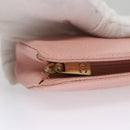 CHANEL Pouch Caviar Skin Pink Gold CC Auth 101855-8