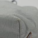 PRADA Hand Bag Leather Light Blue Gold Auth 101859V-14