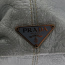 PRADA Hand Bag Leather Light Blue Gold Auth 101859V-17