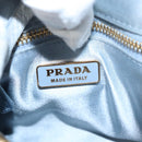 PRADA Hand Bag Leather Light Blue Gold Auth 101859V-19
