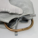 PRADA Hand Bag Leather Light Blue Gold Auth 101859V-6