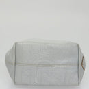 PRADA Hand Bag Leather Light Blue Gold Auth 101859V-5