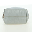 PRADA Hand Bag Leather Light Blue Gold Auth 101859V-34