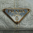 PRADA Hand Bag Leather Light Blue Gold Auth 101859V-39