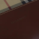 BURBERRY Nova Check Hand Bag PVC Leather Beige Auth 101860-17