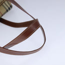 BURBERRY Nova Check Hand Bag PVC Leather Beige Auth 101860-7