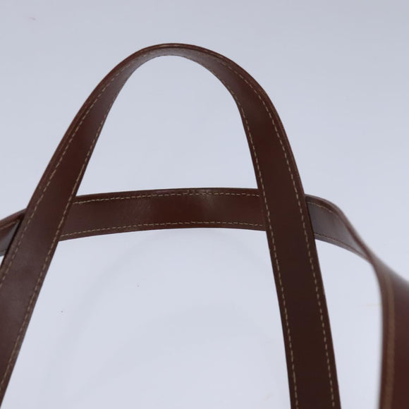 BURBERRY Nova Check Hand Bag PVC Leather Beige Auth 101860