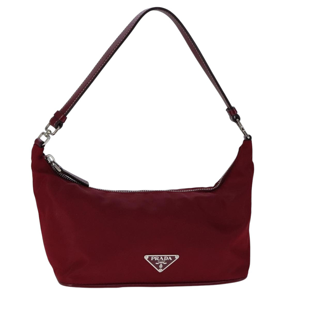 PRADA Hand Bag Nylon Red Auth 101862