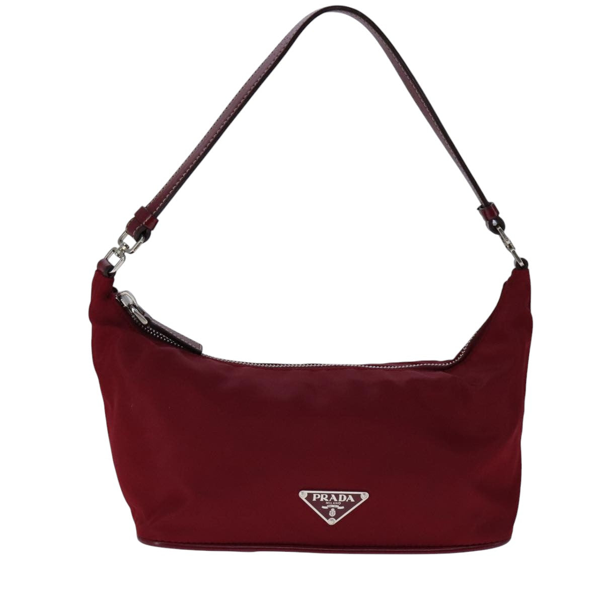 PRADA Hand Bag Nylon Red Auth 101862 - 0