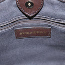 BURBERRY Nova Check Hand Bag PVC Leather Beige Auth 101879-17