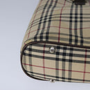BURBERRY Nova Check Hand Bag Canvas Beige Auth 101880-9