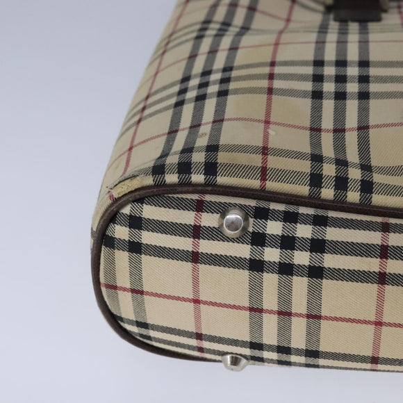 BURBERRY Nova Check Hand Bag Canvas Beige Auth 101880