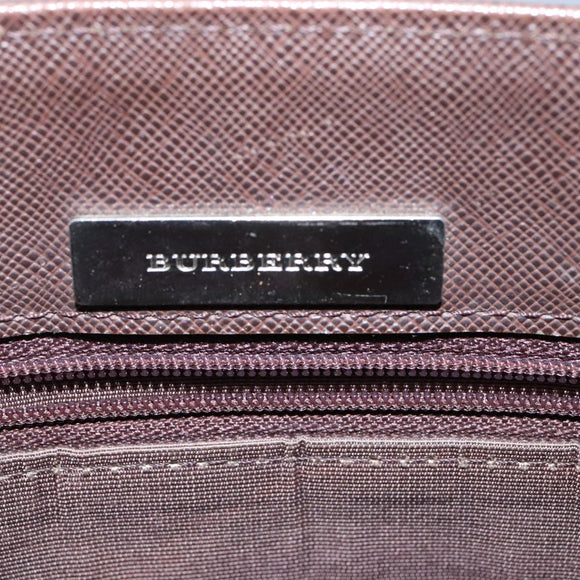 BURBERRY Nova Check Hand Bag Canvas Beige Auth 101880