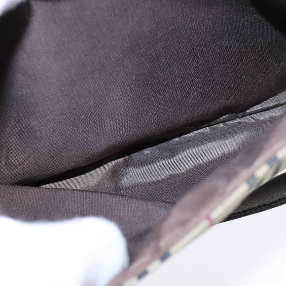 BURBERRY Nova Check Hand Bag Canvas Beige Auth 101880