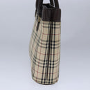 BURBERRY Nova Check Hand Bag Canvas Beige Auth 101880-3