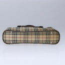 BURBERRY Nova Check Hand Bag Canvas Beige Auth 101880-5