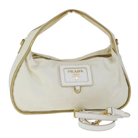 PRADA Hand Bag Nylon 2way White Auth 101889