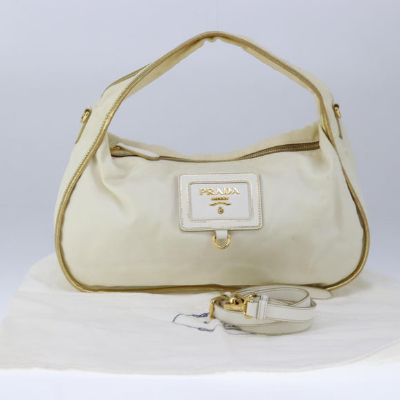 PRADA Hand Bag Nylon 2way White Auth 101889