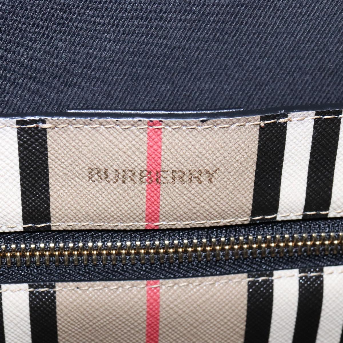 BURBERRY Nova Check Tote Bag PVC Leather Beige Auth 101908