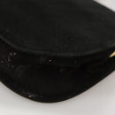 Salvatore Ferragamo Gancini Hand Bag Suede 2way Black Gold Auth 101932-18