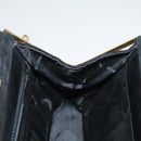 Salvatore Ferragamo Gancini Hand Bag Suede 2way Black Gold Auth 101932-20