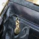 Salvatore Ferragamo Gancini Hand Bag Suede 2way Black Gold Auth 101932-22