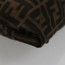 FENDI Zucca Canvas Drawstring Bag Brown Black Auth 101941-9