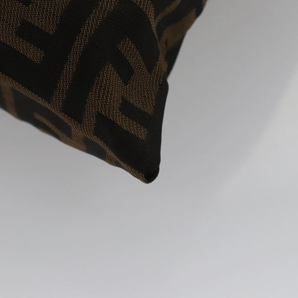 FENDI Zucca Canvas Drawstring Bag Brown Black Auth 101941