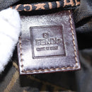 FENDI Zucca Canvas Drawstring Bag Brown Black Auth 101941-10