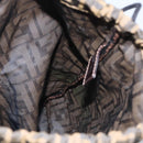 FENDI Zucca Canvas Drawstring Bag Brown Black Auth 101941-18
