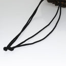 FENDI Zucca Canvas Drawstring Bag Brown Black Auth 101941-7