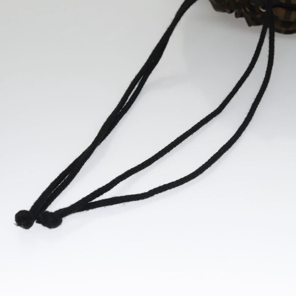 FENDI Zucca Canvas Drawstring Bag Brown Black Auth 101941