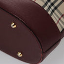 BURBERRY Nova Check Tote Bag Canvas Leather Gold Beige Auth 101946-15