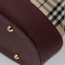 BURBERRY Nova Check Tote Bag Canvas Leather Gold Beige Auth 101946-16