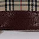 BURBERRY Nova Check Tote Bag Canvas Leather Gold Beige Auth 101946-17