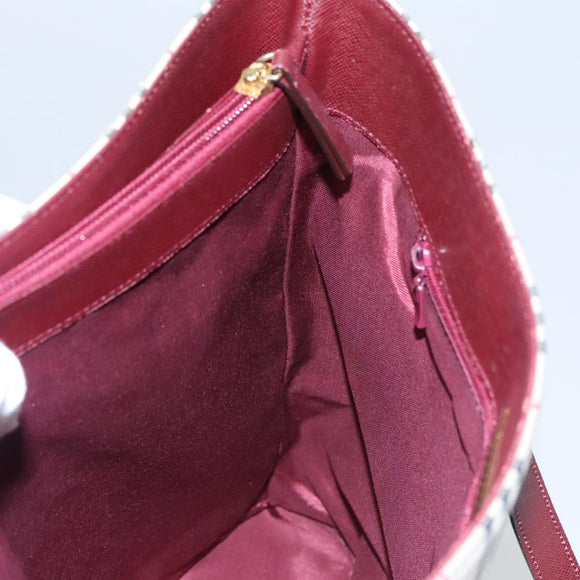 BURBERRY Nova Check Tote Bag Canvas Leather Gold Beige Auth 101946