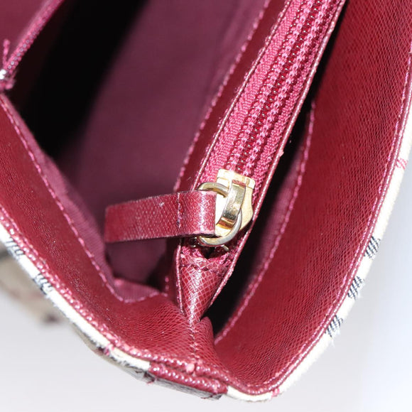 BURBERRY Nova Check Tote Bag Canvas Leather Gold Beige Auth 101946