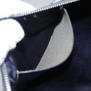 FENDI Zucchino Canvas Shoulder Bag Navy Silver Auth 101961-22