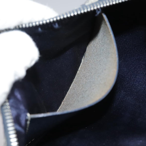 FENDI Zucchino Canvas Shoulder Bag Navy Silver Auth 101961