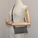 FENDI Zucchino Canvas Shoulder Bag Navy Silver Auth 101961-23
