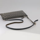 FENDI Zucchino Canvas Shoulder Bag Navy Silver Auth 101961-7