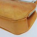 CHANEL Gamaguchi Hand Bag Patent leather Orange CC Auth 101965-10