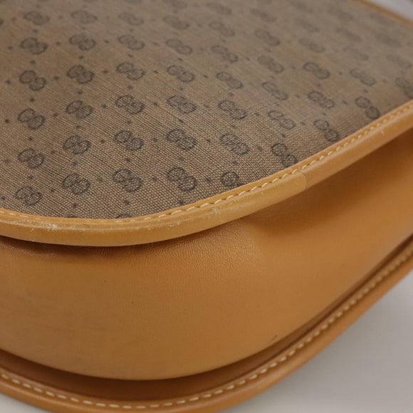 GUCCI Micro GG Supreme Shoulder Bag PVC Beige Brown Gold Auth 101967