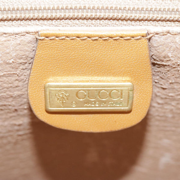 GUCCI Micro GG Supreme Shoulder Bag PVC Beige Brown Gold Auth 101967