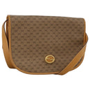 GUCCI Micro GG Supreme Shoulder Bag PVC Beige Brown Gold Auth 101967-1